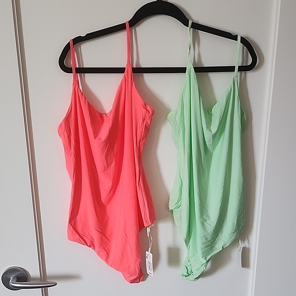Aerie Coral and Mint Bodysuits